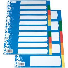 Separadores Grafoplas Pp Opaco Fº 10 Pestañas 16 Taladros