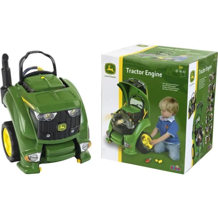 Klein John Deere Motor de Tractor para Niños con Accesorios