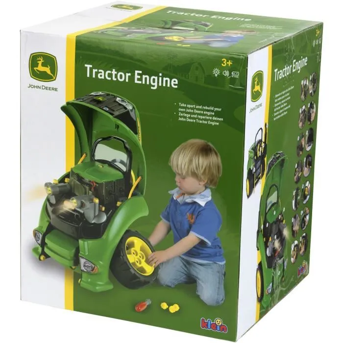 Klein John Deere Motor de Tractor para Niños con Accesorios