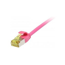 Synergy21 Patchkabel RJ45 CAT6A 500MHz U/FTP Slimline 0.15m magenta d=3.8mm AWG32 TPE/LSZH Superflex con CAT7 Rohkabel