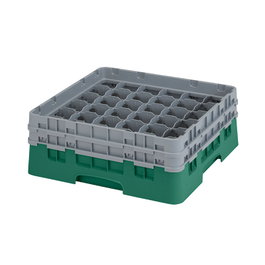 CAMBRO Cesta de lavado 36 comp. 2 alturas Verde Sherwood