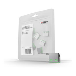 LINDY Bloqueadores de Puerto USB Tipo A, Set de 10 Piezas en Color Verde, Acrilonitrilo Butadieno Estireno (ABS), para Puerto USB Tipo A, Incluye Referencia 40461