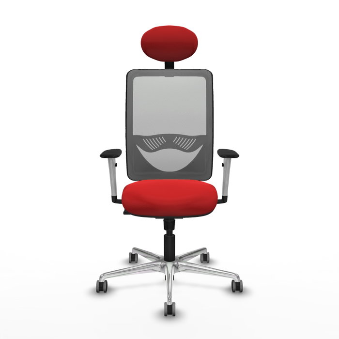 PIQUERAS Y CRESPO Silla de oficina Zulema con mecanismo Sincro, Rojo y Gris
