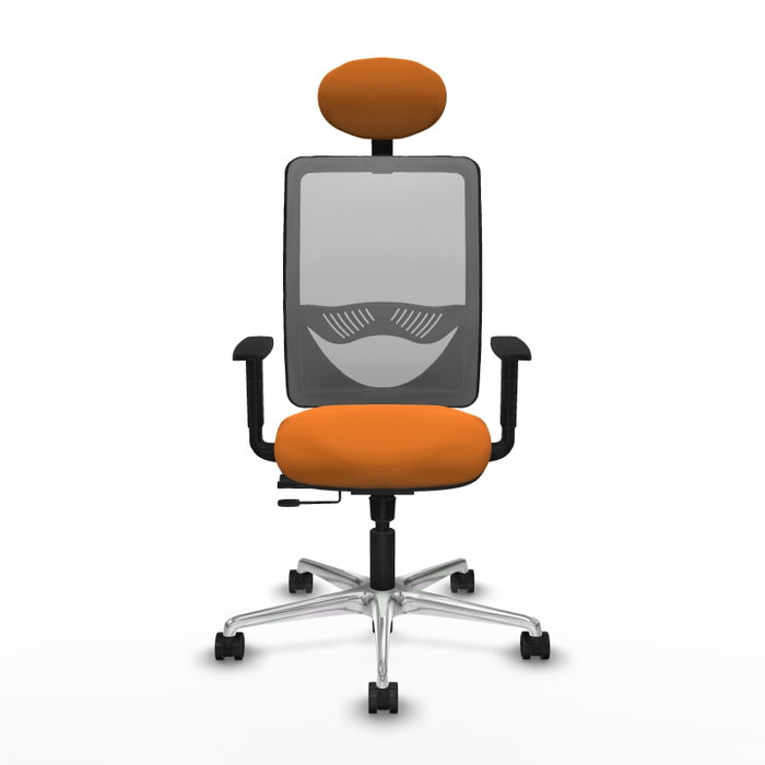 PIQUERAS Y CRESPO Silla de oficina Zulema con mecanismo Sincro/Traslack, Similpiel Naranja y Malla Gris PIQUERAS Y CRESPO Silla de oficina Zulema con mecanismo Sincro/Traslack, Similpiel Naranja y Malla Gris