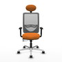 PIQUERAS Y CRESPO Silla de oficina Zulema con mecanismo Sincro/Traslack, Similpiel Naranja y Malla Gris