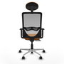 PIQUERAS Y CRESPO Silla de oficina Zulema con mecanismo Sincro/Traslack, Similpiel Naranja y Malla Gris