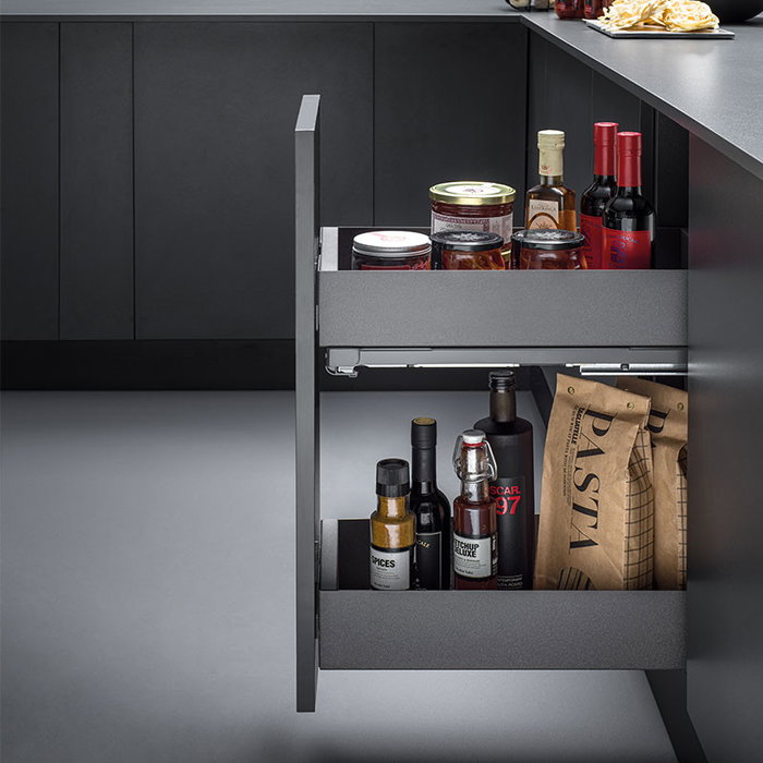 Vibo Modulo 450 Bandejero Doble Lamina Con Cierre Amortiguado Extraccion Total Antracita