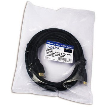 LogiLink Cable HDMI con Ethernet A a mini St/St de 1.00 m, negro