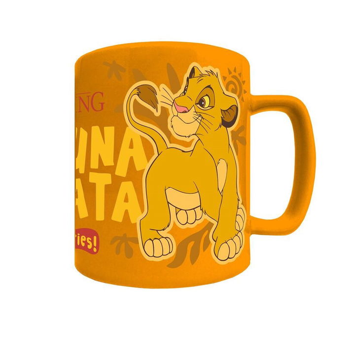 PYRAMID Taza funda de peluche El Rey Leon Disney 440ml Cerámica Nylon Microondas Lavavajillas