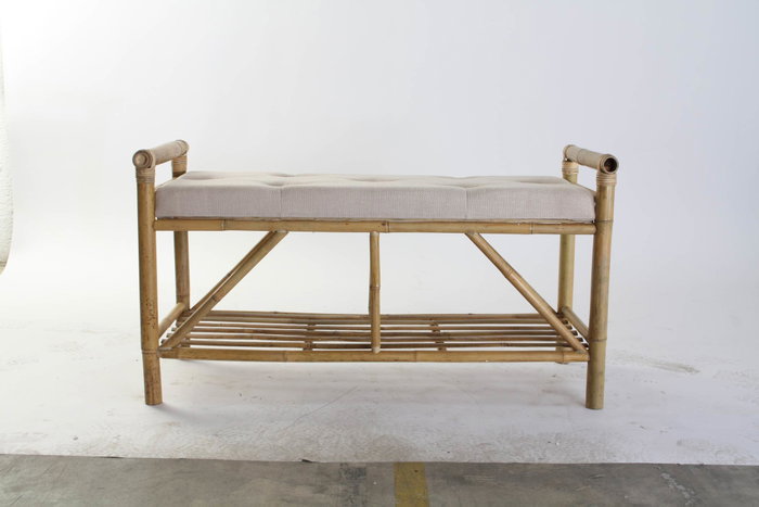 DKD Home Decor Descalzadora Bambú Algodón Natural