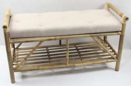 DKD Home Decor Descalzadora Bambú Algodón Natural