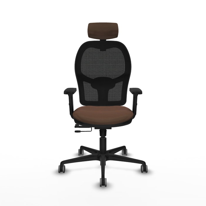 PIQUERAS Y CRESPO Silla de oficina Jorquera con mecanismo Sincro/Traslack Marrón y Negro