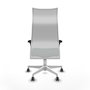 Sillón Albacete con mecanismo Sincro tapizada con Tela color Verde botella y malla color Blanco. Equipado con Base poliamida blanca, Brazos 1D y Ruedas 65 mm parqué