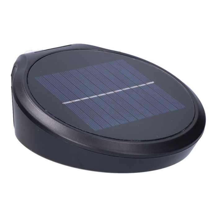 Edm Aplique Solar 2W 200lm 6500K con Sensor, Color Negro