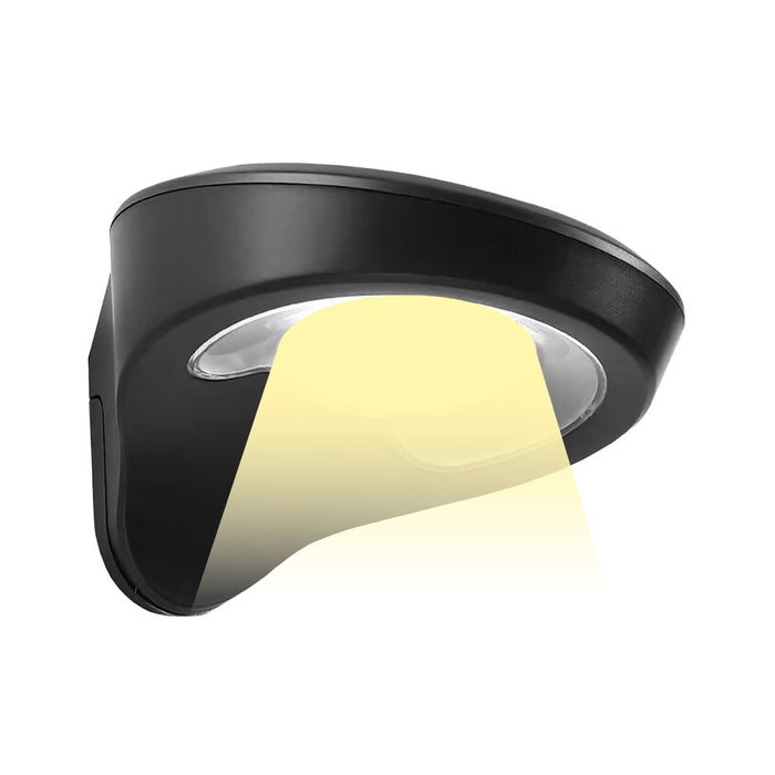 Edm Aplique Solar 2W 200lm 6500K con Sensor, Color Negro