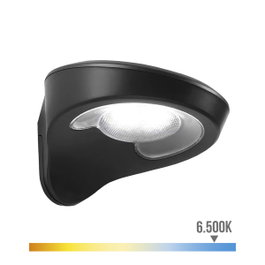Edm Aplique solar negro de 2W con sensor y 200lm