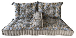 DKD Home Decor Sillon Azul Beige 150 x 76 x 20 cm Set de 4