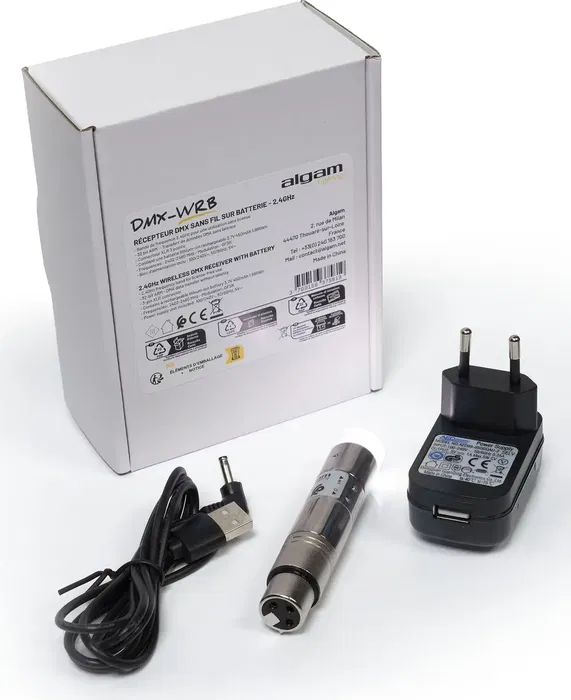 ALGAMLIGHT Receptor DMX Inalámbrico Hembra 3 Pines Batería 400m