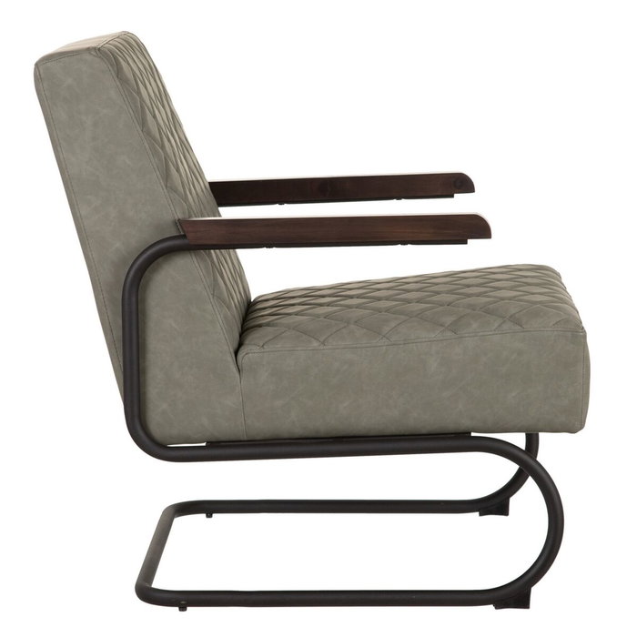 Ixia Sillón Verde Metal / Simil Piel