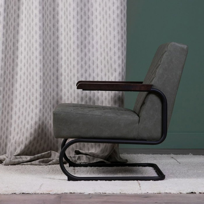 Ixia Sillón Verde Metal / Simil Piel