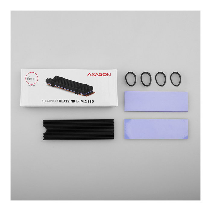 Axagon CLR-M2L6 Disipador térmico para M.2 SSD 2280, Negro