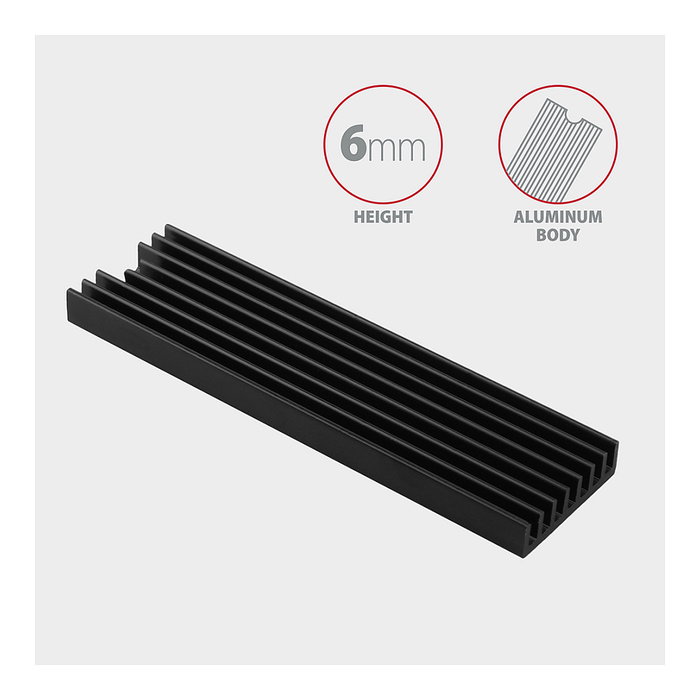Axagon CLR-M2L6 Disipador térmico para M.2 SSD 2280, Negro