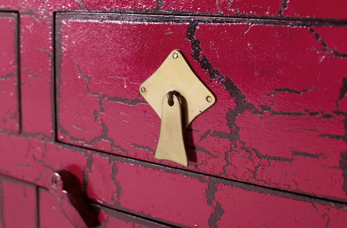 Aparador Japonés GINER Y COLOMER Rojo Madera de Mango y MDF 90x150x40 cm
