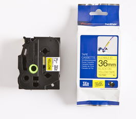 BROTHER Cinta laminada Amarillo / negro (Flexibles) 36mm