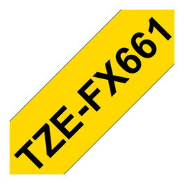 Brother TZe-FX661 Cinta laminada flexible Amarillo / negro 36mm