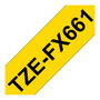 Brother TZe-FX661 Cinta laminada flexible Amarillo / negro 36mm