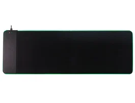 Q-connect Alfombrilla Gaming XXL con Cargador Inalámbrico e Iluminación RGB, 800x300x4 mm, Color Negro