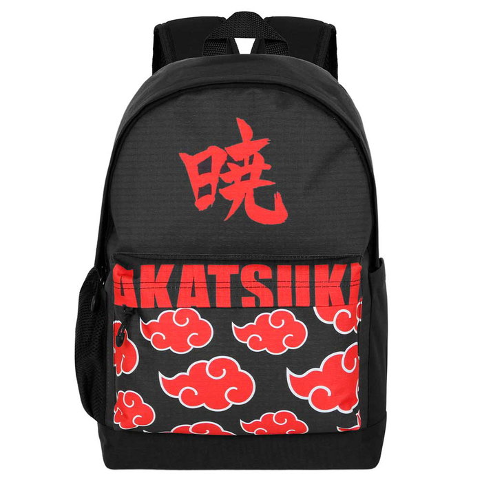 Naruto Mochila HS PLUS Negra Resistente y Repelente a Líquidos con Compartimento para Dispositivos y Espalda Transpirable 23L