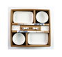 DKD Home Decor Set de Sushi 10 Piezas de Porcelana y Bambú Blanco y Azul Marino Skew: B1K8NT74ET