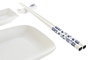 DKD Home Decor Set de Sushi 10 Piezas de Porcelana y Bambú Blanco y Azul Marino Skew: B1K8NT74ET