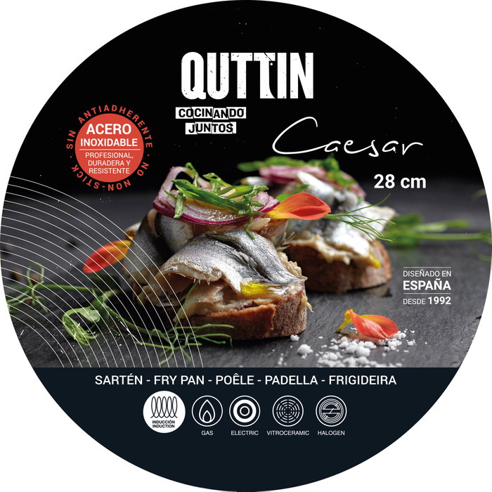 Quttin Sartén de Acero Caesar 29.5cm para Inducción