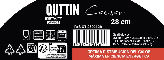 Quttin Sartén de Acero Caesar 29.5cm para Inducción