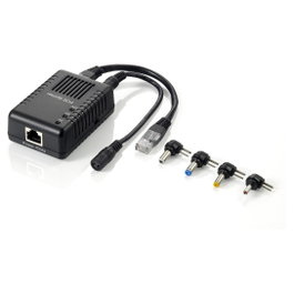 LevelOne Splitter PoE (POS-1002) 1x RJ-45 a DC 5-12V, IEEE 802.3af, 10/100Base-TX, Negro, Para Fuente de Alimentación Externa