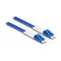 DeLOCK Cable de fibra óptica con cobertura metálica LC Duplex a LC Duplex monomodo OS2 1 m