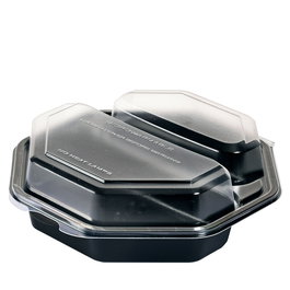 Octaview Caja de Poliestireno 2 Compartimentos para Un Solo Uso, 19x19x6 cm, Modelo (290U)