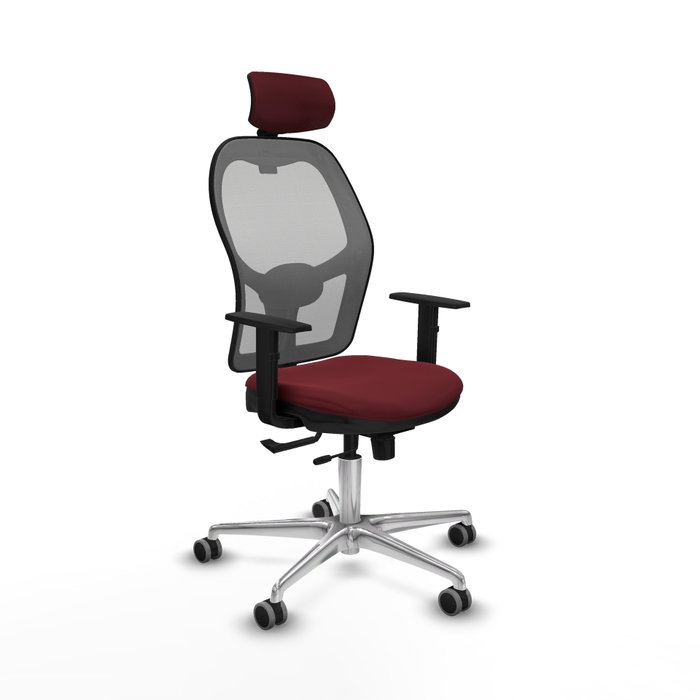 PIQUERAS Y CRESPO Silla de oficina Jorquera Sincro/Traslack Granate y Gris PIQUERAS Y CRESPO Silla de oficina Jorquera Sincro/Traslack Granate y Gris