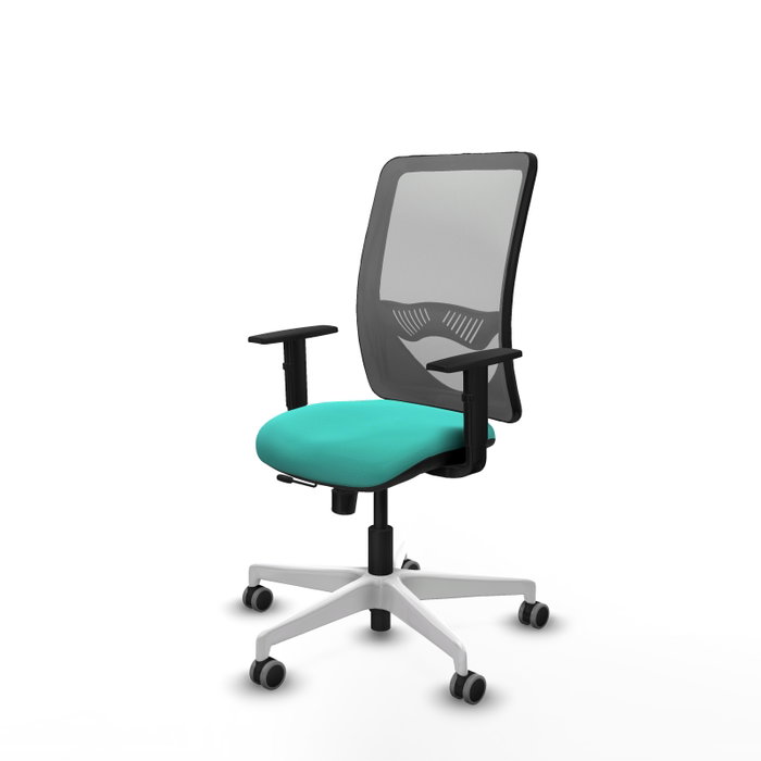 PIQUERAS Y CRESPO Silla de oficina Zulema con mecanismo Sincro/Traslack Turquesa y Gris