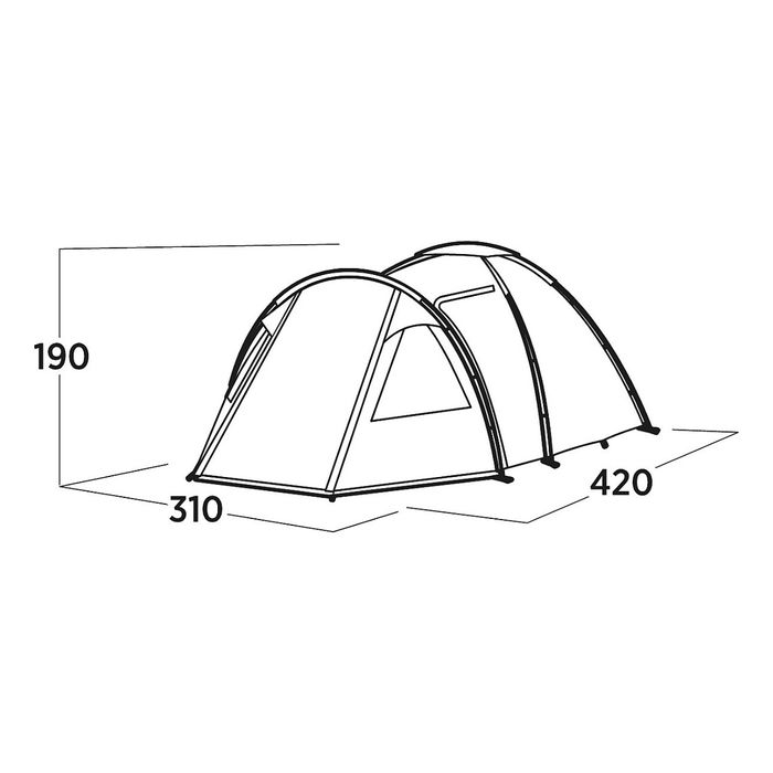 Easy Camp Tienda de Cúpula/Iglú Kinn 5 para 5 Personas, Verde Oliva, con Avance, Modelo 2025