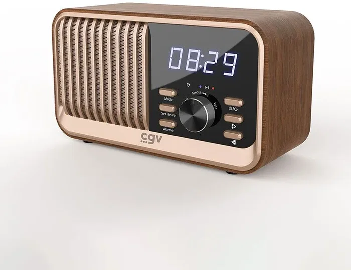 CGV BeBop FM CVG3322101307008 - Radio FM Portátil con Bluetooth, Batería Incorporada, Diseño en Madera