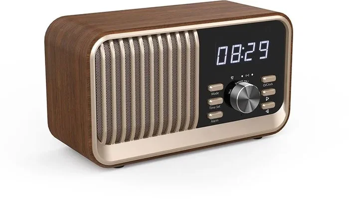 CGV BeBop FM CVG3322101307008 - Radio FM Portátil con Bluetooth, Batería Incorporada, Diseño en Madera