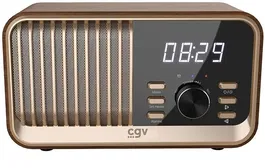 CGV BeBop FM CVG3322101307008 - Radio FM Portátil con Bluetooth, Batería Incorporada, Diseño en Madera
