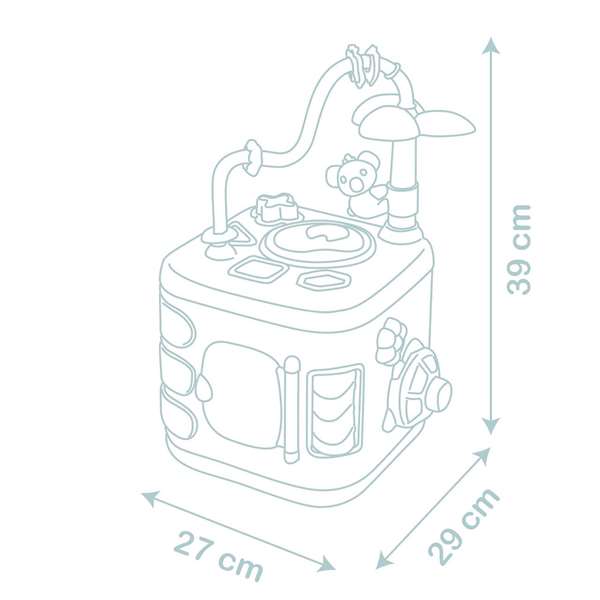 Smoby Cubo de Actividades Little con 13 Actividades Mecánicas, 5 Lados y 13 Accesorios, Juguete Educativo para Bebés +12 Meses, Material Plástico, Español