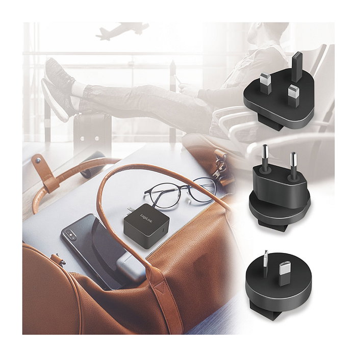 LogiLink PA0302 Cargador USB-C GaN de 65 W