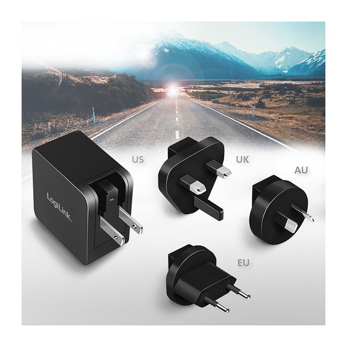 LogiLink PA0302 Cargador USB-C GaN de 65 W