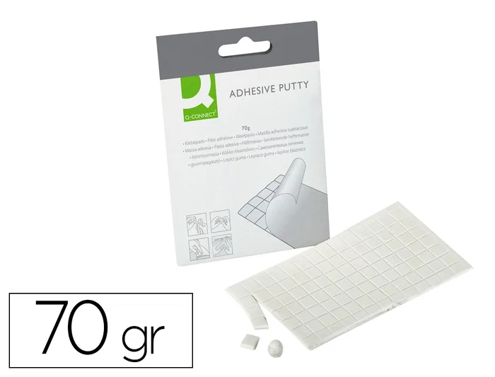 Q-connect Masilla Adhesiva Quita y Pon Reutilizable 70g Q-connect Masilla Adhesiva Quita y Pon Reutilizable 70g