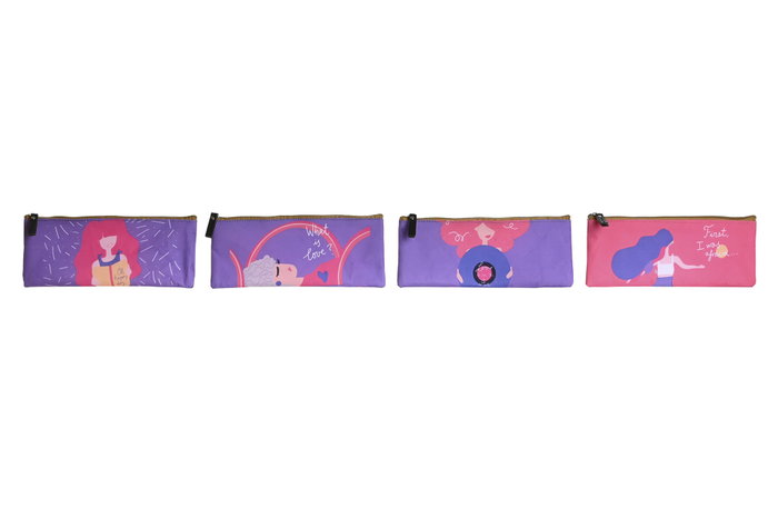 DKD Home Decor Love is in the air 23 Estuche Multicolor Rosa Canvas y Poliester (4 Unidades) 1 x 9 x 23 cm DKD Home Decor Love is in the air 23 Estuche Multicolor Rosa Canvas y Poliester (4 Unidades) 1 x 9 x 23 cm